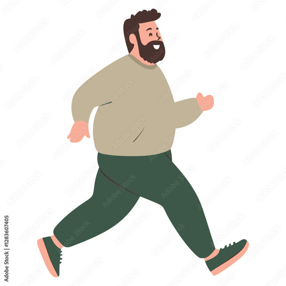 Man jogging illustration cartoon happy vector Man jogging illustration cartoon happy vector