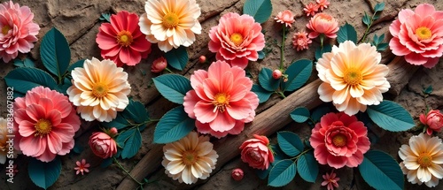 Floral Driftwood Print - Artistic Texture