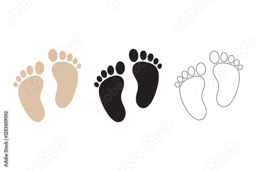 Human footprint icon. Vector illustration.