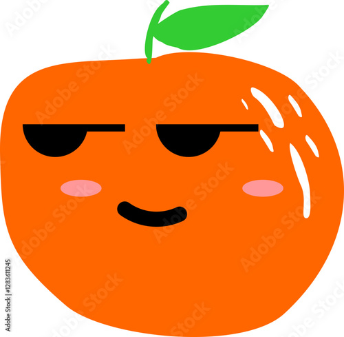 Cute Orange Fruit Character with Various Facial Expressions – Kawaii Emoji Style