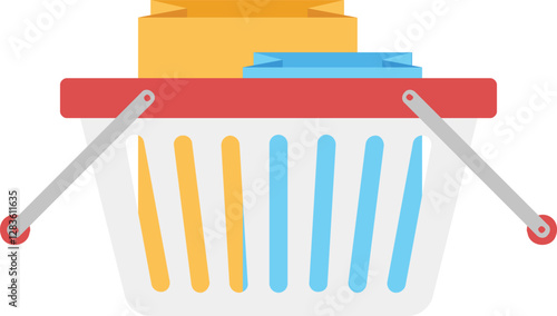 shopping basket flat web icon concept