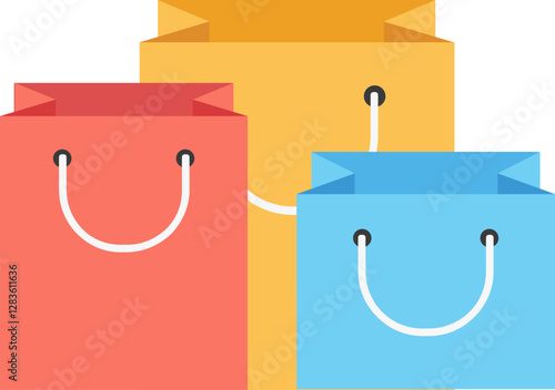 shopping bag flat web icon concept