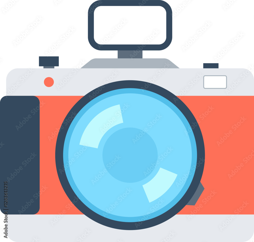 photo camera flat web icon concept photo camera flat web icon concept