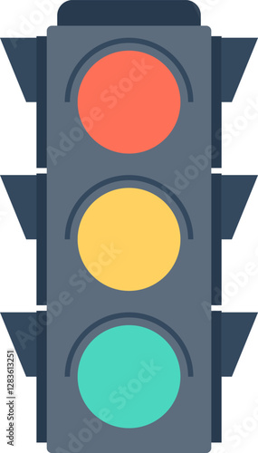 data traffic control flat web icon concept