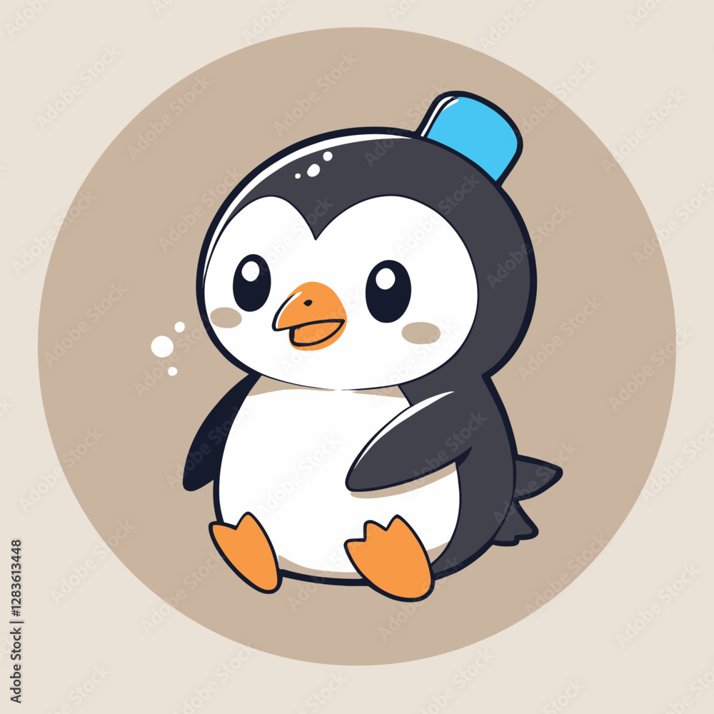 Obraz premium penguin cartoon illustration vector icon sticker