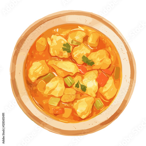 Chicken curry illustration chicken food vector