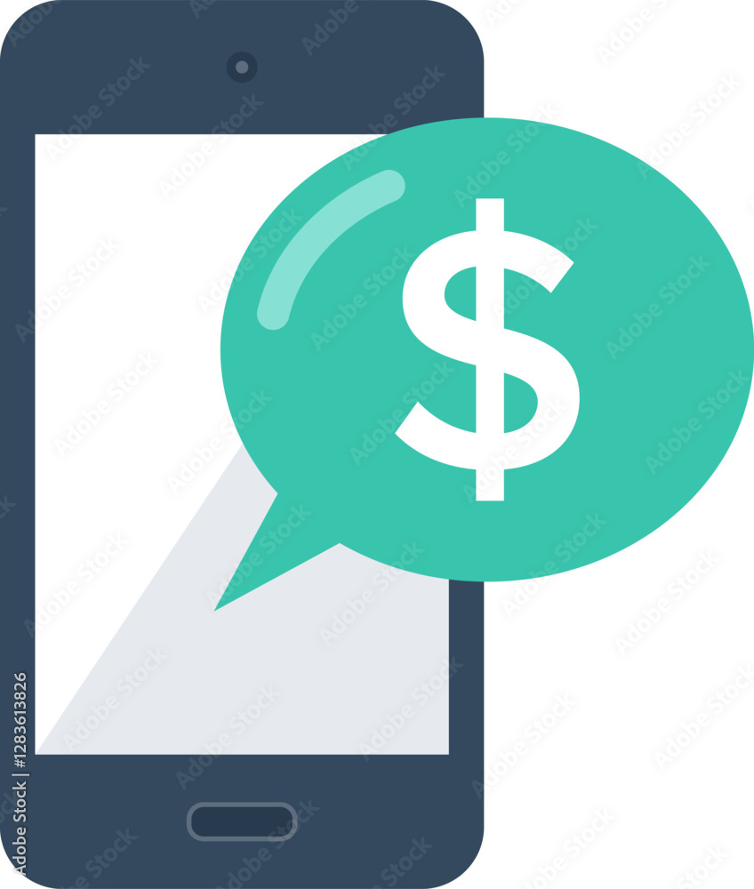 mobile banking flat web icon concept mobile banking flat web icon concept