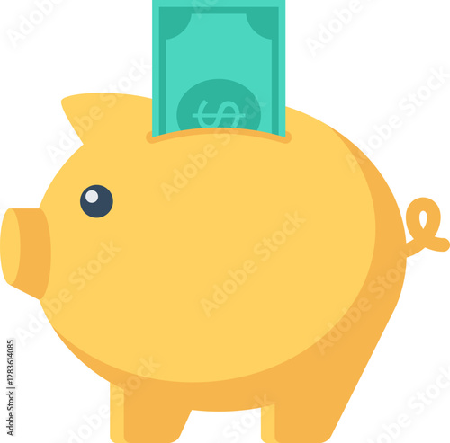 savings flat web icon concept