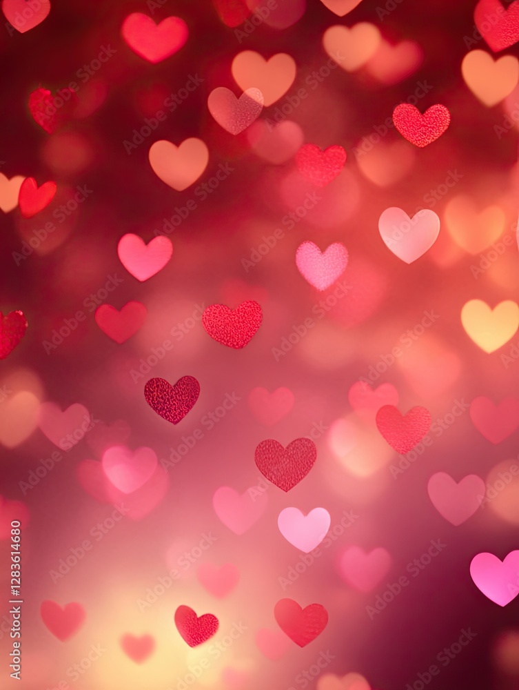 A close up of a red background with many small hearts scattered throughout A close up of a red background with many small hearts scattered throughout
