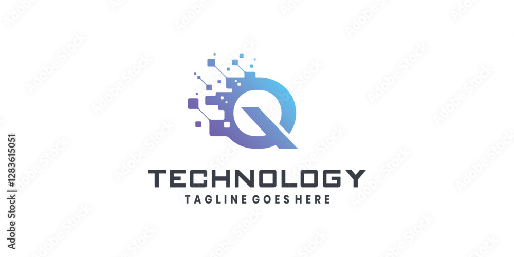 Letter Q logo design for technology Letter Q logo design for technology
