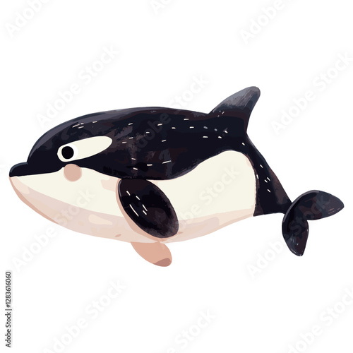 Cute orca illustration animal whale cartoon vector