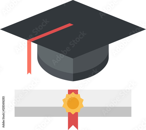 graduation flat web icon concept