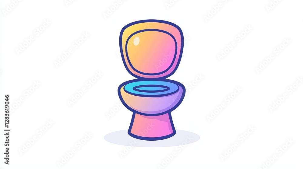 A multi-colored toilet icon representing bathroom tools, designed for mobile applications, websites, and app development, presented as a premium icon on a white background. A multi-colored toilet icon representing bathroom tools, designed for mobile applications, websites, and app development, presented as a premium icon on a white background.