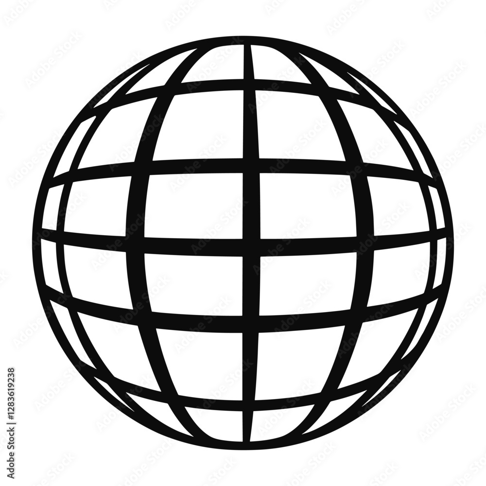 Simple ball linear sphere design black vector Simple ball linear sphere design black vector