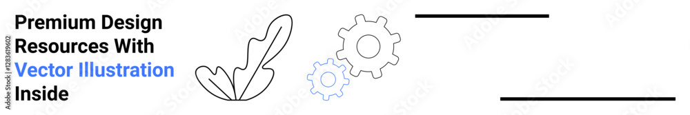 Minimalistic feather icon with gear symbols underscoring creativity, productivity, and innovation themes. Ideal for design tools, workflow, business, ideas, concepts, modern technology flat landing Minimalistic feather icon with gear symbols underscoring creativity, productivity, and innovation themes. Ideal for design tools, workflow, business, ideas, concepts, modern technology flat landing