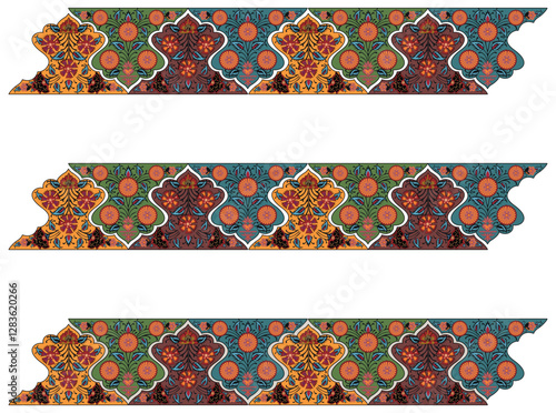 Floral border for digital printing