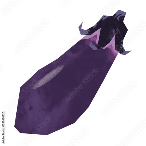 切り絵風の茄子