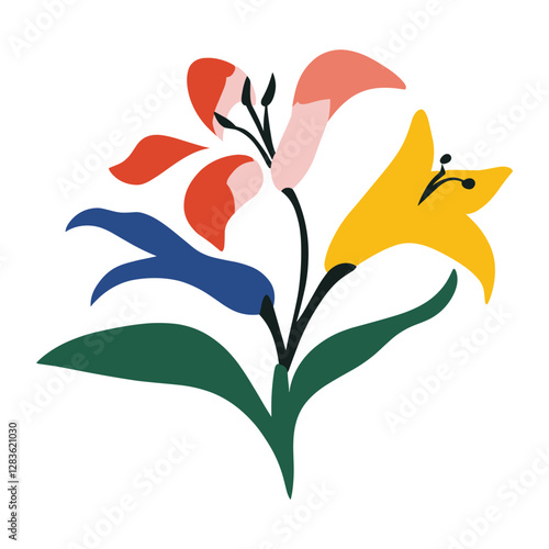 Lily flower icon illustration design plant vector
