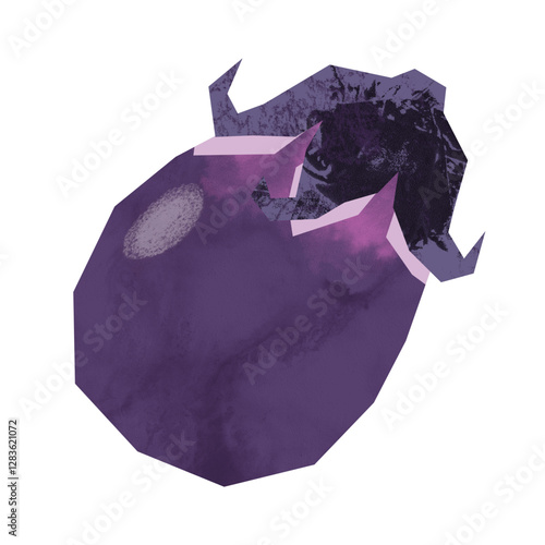 切り絵風の水ナス