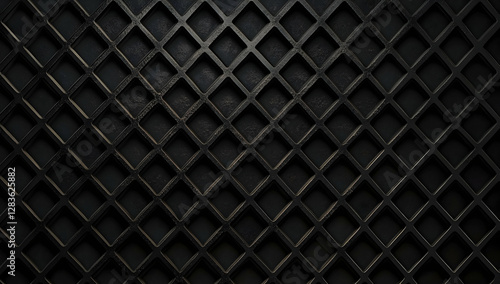 Abstract dark background with a geometric pattern of black cubes, a modern wallpaper design for walls