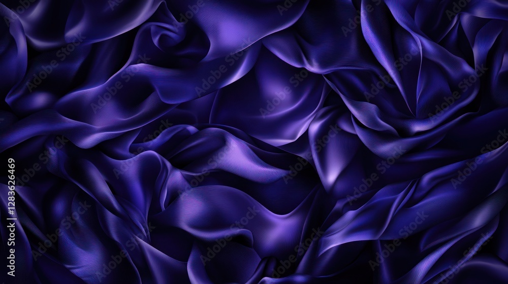 Fototapeta premium Luxurious Purple Silk Fabric with Elegant Folds and Smooth Texture
