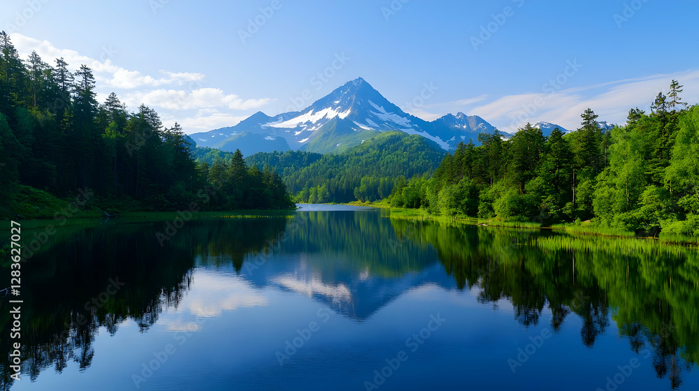 Serene Mountain Lake Reflection Serene Mountain Lake Reflection