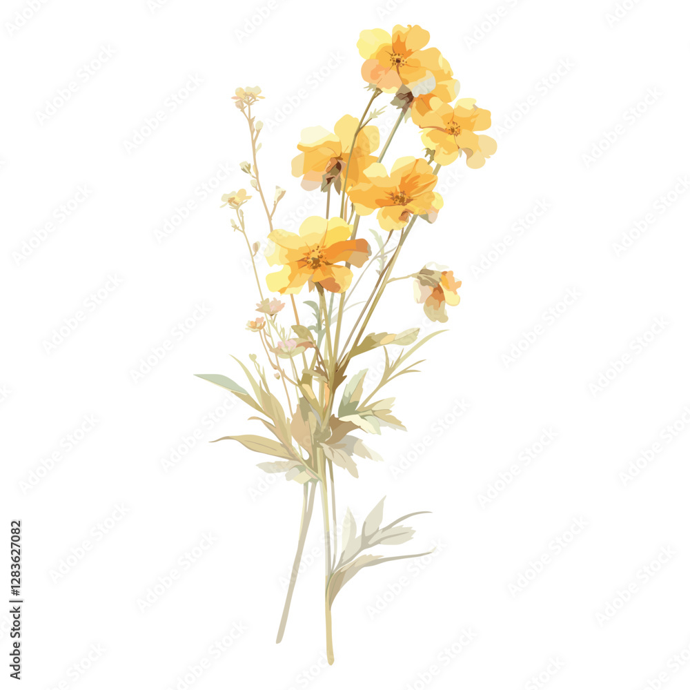 Obraz premium Primrose art illustration watercolor vector