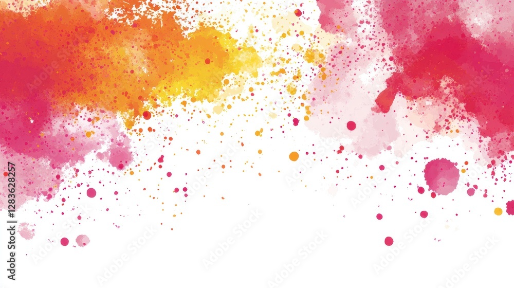 Obraz premium Vibrant watercolor splashes on white background perfect for designs