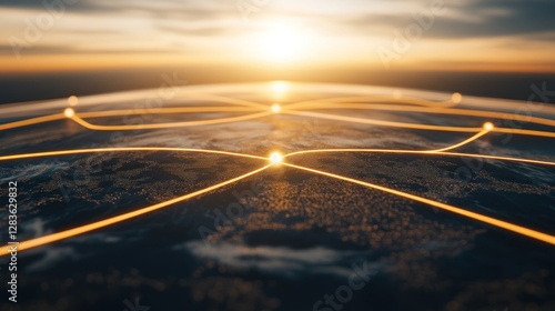 Global Network Connections at Sunrise