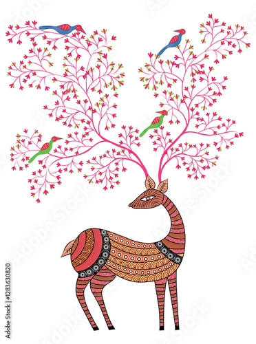 Cartoon deer wild animal forest fauna standing, lying, jumping, drinking and grazing set isolated on white. Cute bambi baby fawn, horny reindeer and spotted roe in various poses vector illustration