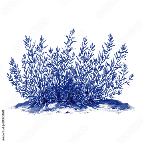 Hand drawn bush drawing nature plant vector