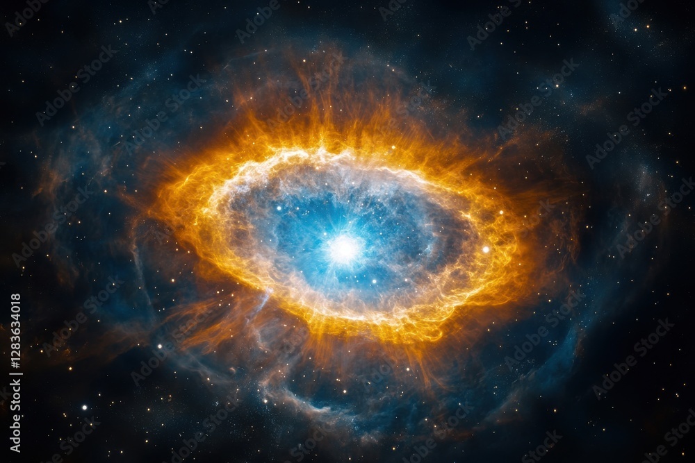 Obraz premium Vibrant cosmic nebula visuals for educational materials, scientific presentations, and astronomy enthusiasts. Ideal for research projects and inspiring science communications