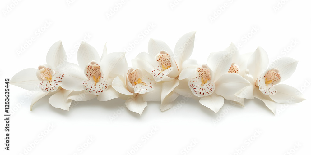 White orchid flowers isolated on a white background, simple and clean, in a minimalist White orchid flowers isolated on a white background, simple and clean, in a minimalist