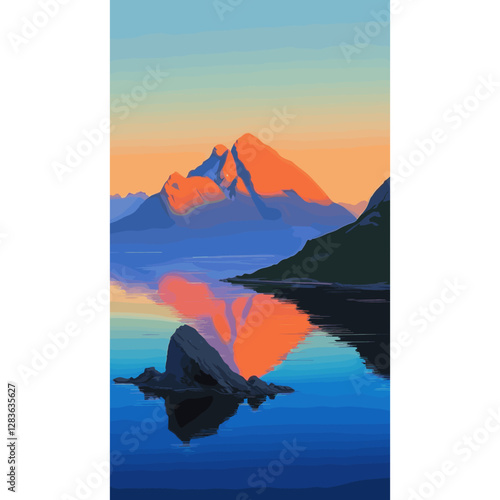 Greenland landscape wallpaper mountain scenery vector