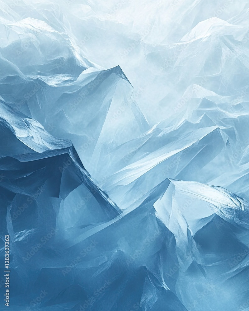 Obraz premium Abstract Icy Peaks: An ethereal, abstract composition evokes the majesty of icy mountain peaks with a blend of cool blues and crisp textures