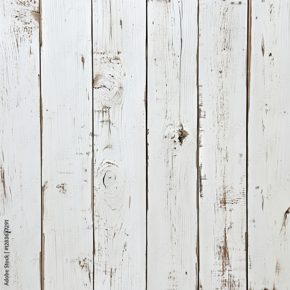 White wooden background with knots and nail holes. Close-up. White wooden background with knots and nail holes. Close-up.