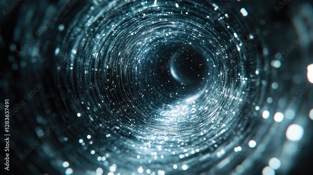 Obraz premium Abstract swirling tunnel into cosmos. Possible use Background, graphic design, science fiction