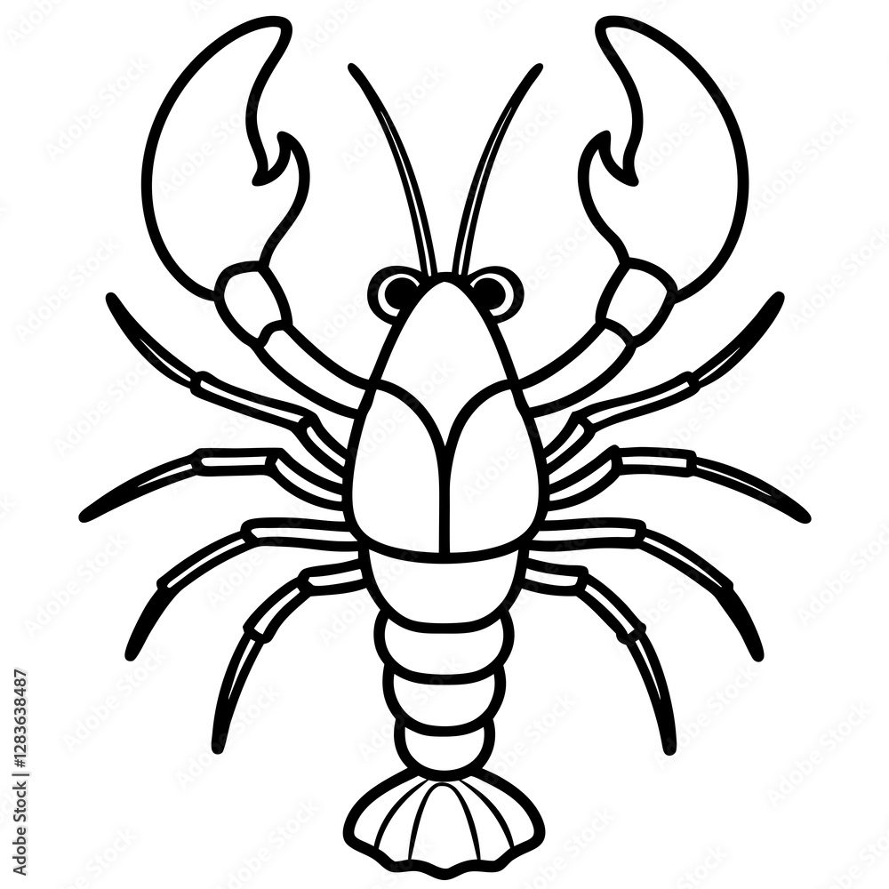 Clean and Simple Lobster Vector Drawing Clean and Simple Lobster Vector Drawing