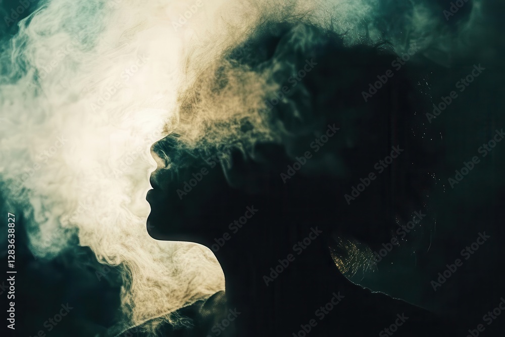 haunting figure emerging from shadows with distorted features and ethereal mist creating supernatural atmosphere haunting figure emerging from shadows with distorted features and ethereal mist creating supernatural atmosphere