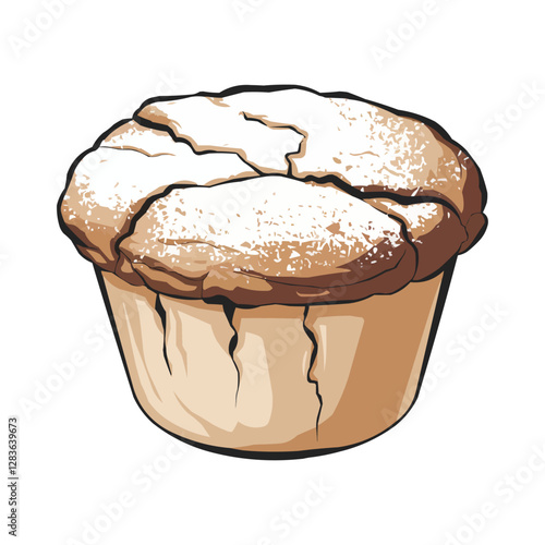 chocolate muffin isolated on white background