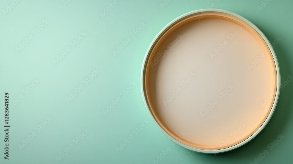 Round layout on light green. Feeling balanced with soft white center Round layout on light green. Feeling balanced with soft white center
