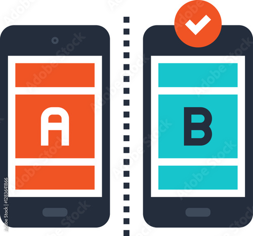 ab testing flat concept flat web icon concept