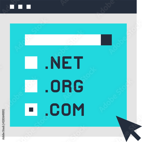 domain flat web icon concept