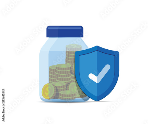 Financial insurance guarantees money protection concept stock illustration.