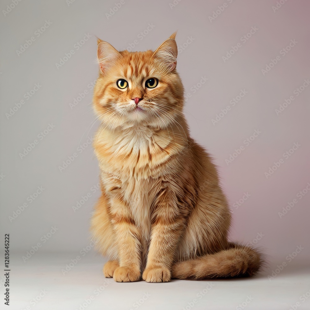 Obraz premium cat on grey background