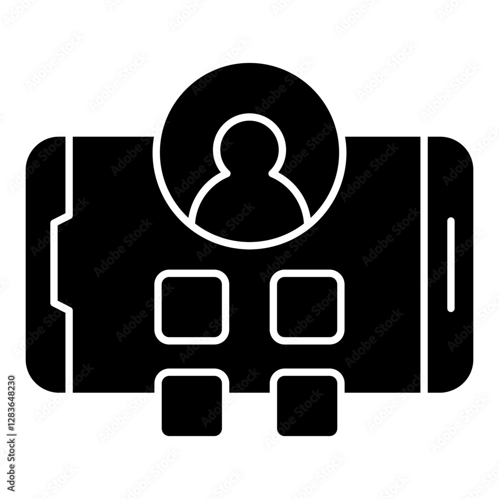 A flat design icon of mobile user A flat design icon of mobile user