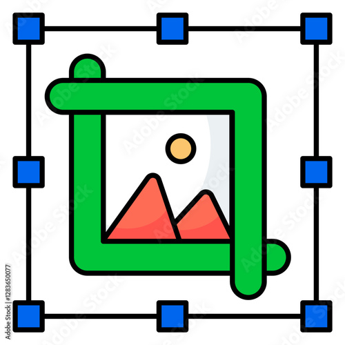 Modern style icon of crop image