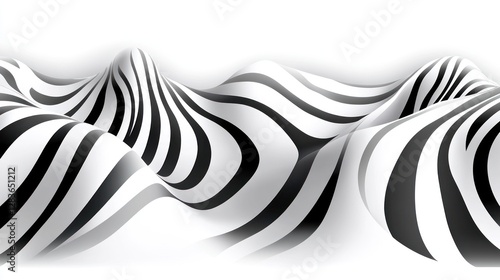 Wallpaper Mural Abstract Wavy Pattern with Black and White Stripes for Modern Design Torontodigital.ca