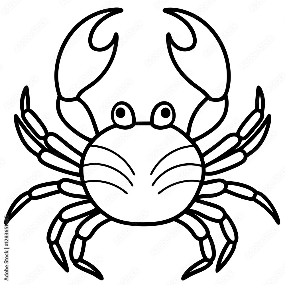 Continuous Line Crab Vector Sketch Continuous Line Crab Vector Sketch