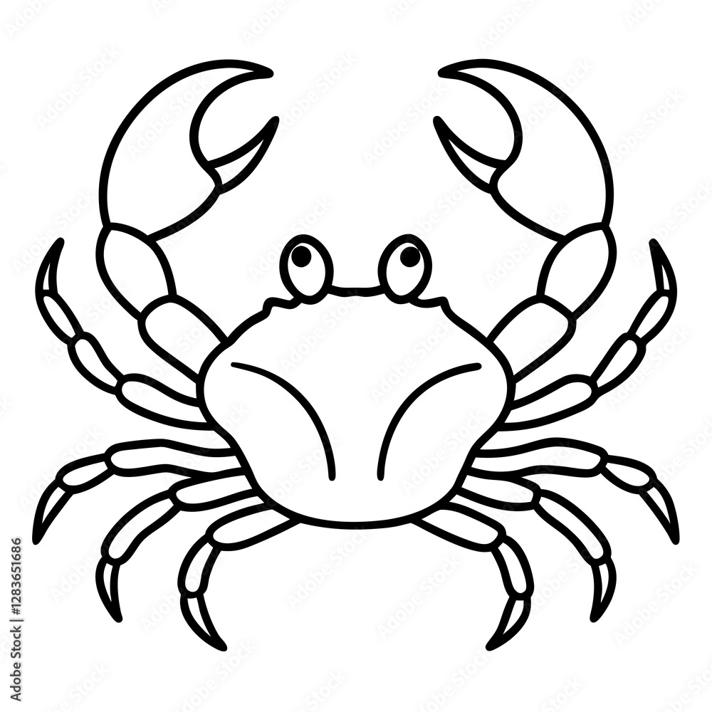 Continuous Line Crab Vector Sketch Continuous Line Crab Vector Sketch